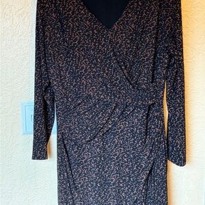 Ralph Lauren Black and Brown Long Sleeve Dress